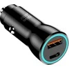 BlueStar Įkroviklis automobilinis Blue Star (1xUSB; 1xUSB-C; QC 3.0; 25W) juodas