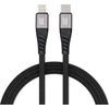 BlueStar USB C - Lightning kabelis, mėlynas, žvaigždės formos, 2,4A, su pyne, 1,2 m, TFK-DC-003, juodas