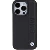 Dėklas BMW BMHCP15X22RDPK Apple iPhone 15 Pro Max 6.7″ juodos spalvos kietas dėklas Leather Textured & Stripe