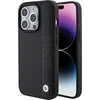 Dėklas BMW BMHCP15X22RDPK Apple iPhone 15 Pro Max 6.7″ juodos spalvos kietas dėklas Leather Textured & Stripe
