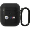 BMW BMA222PVTK AirPods 1/2 Dėklas juodas Leather Curved Line