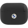 Dėklas BMW Genuine Leather Sidabrinis Logo AirPods Pro Case - Juodas