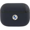 Apple AirPods Pro BMW Cover Geniune Leather Sidabrinis Logo (BMAPSSLNA) ausinių dėklas mėlynos spalvos