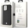 BMW Leather Diamond Pattern dėklas iPhone 15 Pro Max - juodas