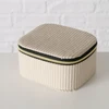 Boltze papuošalų dėžutė, aptraukta velvetu CAJA, 12 x 10 x 6 cm, spalvos: kreminė