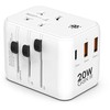 Boompods Pasaulinis kelioninis kištukas 20 W, baltas