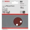 Bosch Šlif.pop,medžiui PEX D=125mm, K80, 5 vnt.