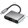 USB-C į HDMI ir VGA adapteris su techniniais matmenimis