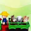 Bounn Traktorius Farmer su priekaba ir gyvūnėliais šviesa garsai (HN207103)
