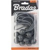 Bradas 20 cm brezento tvirtinimo gumelių su kamuoliukais rinkinys, 10 vnt. BCB-0520GY-B