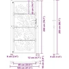 Sodo vartai, juodi, 100x200 cm, plienas, banguotos konstrukcijos