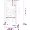 Sodo vartai, juodi, 100x200 cm, plienas, šviestuvo dizainas