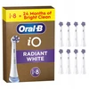 Braun Oral-B iO Radiant Baltas 8-pack, baltas brush galvutės, for a brightening clean