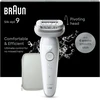 Braun Silk-épil 9 9-011, Sidabrinė, Balta, 40 pincetų, MicroGrip, 0,5 mm, Baterija, Įmontuota baterija