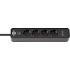 Brennenstuhl EXTENSION ECOLOR 4PL 2USB C 1.5M Juodas