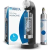 Brita sodaTRIO baltas karbonizatorius + papildomas CO2 balionas + 1 l juodas izoliuotas butelis
