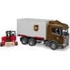 Bruder Scania Super 560R transporto priemonės, UPS konteineris su šakiniu krautuvu
