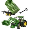 Traktorius su krautuvu ir priekaba Bruder 03155 John Deere 7R 350