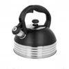 Virdulys plieno su gwizdkiem na gaz indukcję 2.5L juoda matinė BRUNBESTE BB-2475