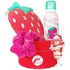 Set Inuwet: Strawberry Cleansing & Moisturising Shower Mousse, 200 ml + Scrunchy Hair Elastic + Strawberry Body Sponge + Strawberry Gift Sticker