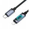 „Telforceone BWOO X324CL“ pintas greito įkrovimo laidas su šviečiančiu ekranu PD 27W USB-C - „Lightning“