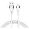 BWOO Kabelis USB – Lightning 1m 3A Minimalistinis Silikoninis Baltas X280L