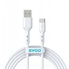 BWOO Cable USB - USB-C 2m 3A baltas