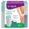 X-Epil rinkinys: Happy Roll Aloe Vera šilko efektu vyniojamas depiliacinis vaškas kūnui, papildymas, 2 vnt., 50 ml + Happy Roll Aloe Vera šilko efektu vyniojamas depiliacinis vaškas kūnui, papildymas, 50 ml + X-Epil depiliacinės vaško juostelės kojoms, 10 vnt.