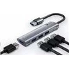 C-Tech USB HUB C-TECH UHB-U3-AL, USB šakotuvas, 4x USB 3.2 Gen 1, aliuminio korpusas