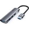 C-Tech USB HUB C-TECH UHB-U3-AL, USB šakotuvas, 4x USB 3.2 Gen 1, aliuminio korpusas