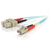 C2G C2G LC-SC 10Gb 50/125 OM3 Duplex Multimode PVC Fiber Optic Cable (LSZH) - Netzwerkkabel - SC multi-mode (M) zu LC Multi-Mode (M) - 2 m - Glasfaser - Duplex - 50/125 Mikrometer - OM3 - halogenfrei - Aquamarin