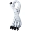 „CableMod C-Series Pro ModMesh 12V-2®“ 6 kontaktų kabelis, su apvalkalu, 16 kontaktų į 4 x 8 kontaktų, skirtas „Corsair Type 4“ ir „3“ maitinimo šaltiniams – baltos spalvos, 60 cm