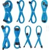 CableMod C-Series Pro ModMesh Sleeved 12V-2×6 12VHPWR Dual StealthSense Cable Kit for Corsair RMi, RMx (Juodas Label) – mėlynos spalvos