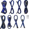 CableMod C-Series Pro ModMesh Sleeved 12V-2×6 12VHPWR Dual StealthSense Cable Kit for Corsair RMi, RMx (Juodas Label) – juodos spalvos/mėlynos spalvos