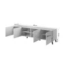 Cama Meble Televizoriaus Spintelė - Abeto 200x42x52 Blizgus Baltas