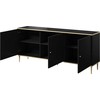 Cama Meble Komoda - Glamour Komoda 180x40x75,5 Cm Juoda Matinė Auksinė