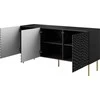 Cama Meble Saugojimo Spinta - HOLE 152x42,5x74,5 cm Matinė Juoda