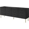 Cama Meble Komoda - HOLE 4-Durų Moderni Matinė Juoda 190x40.5x74.5 cm