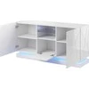 Cama Meble Baldas - QIU 2D1K Komoda 150x41,5x75 Cm Blizgus Baltas