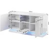 Cama Meble Baldas - QIU 2D1K Komoda 150x41,5x75 Cm Blizgus Baltas
