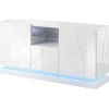 Cama Meble Baldas - QIU 2D1K Komoda 150x41,5x75 Cm Blizgus Baltas