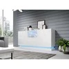 Cama Meble Baldas - QIU 2D1K Komoda 150x41,5x75 Cm Blizgus Baltas