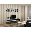 Cama Meble Televizoriaus Stovas - Cama VIGO 30/180/40, Baltas/Juodas Blizgus