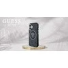 Guess IML 4G Glitter and Triangle Logo MagSafe Apple iPhone 16 dėklas telefonui juodos spalvos