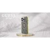Guess IML 4G Glitter and Triangle Logo MagSafe Apple iPhone 16 Pro dėklas telefonui rudos spalvos
