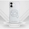 Dėklas Karl Lagerfeld IML Rhinestones Karl Head Apple iPhone 16 skaidrus