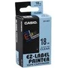 Casio Tape XR-18X1, juoda spausdinimo/permatomos pagrindas, nelaminuotas, 8m, 18mm