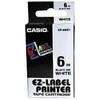 Casio XR-6WE1 juosta, juodas spausdinimas / baltas pagrindas, nelaminuotas, 8 m, 6 mm