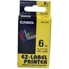Casio XR-6YW1 etikečių juostelė Juoda ant geltonos