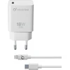 Cellular Line Įkroviklis jungiama į tinklą Cellularline su portem USB-C 18 W do szybszego ładowania modeli iPhone 8 lub nowszych su portem USB-C do Lightning